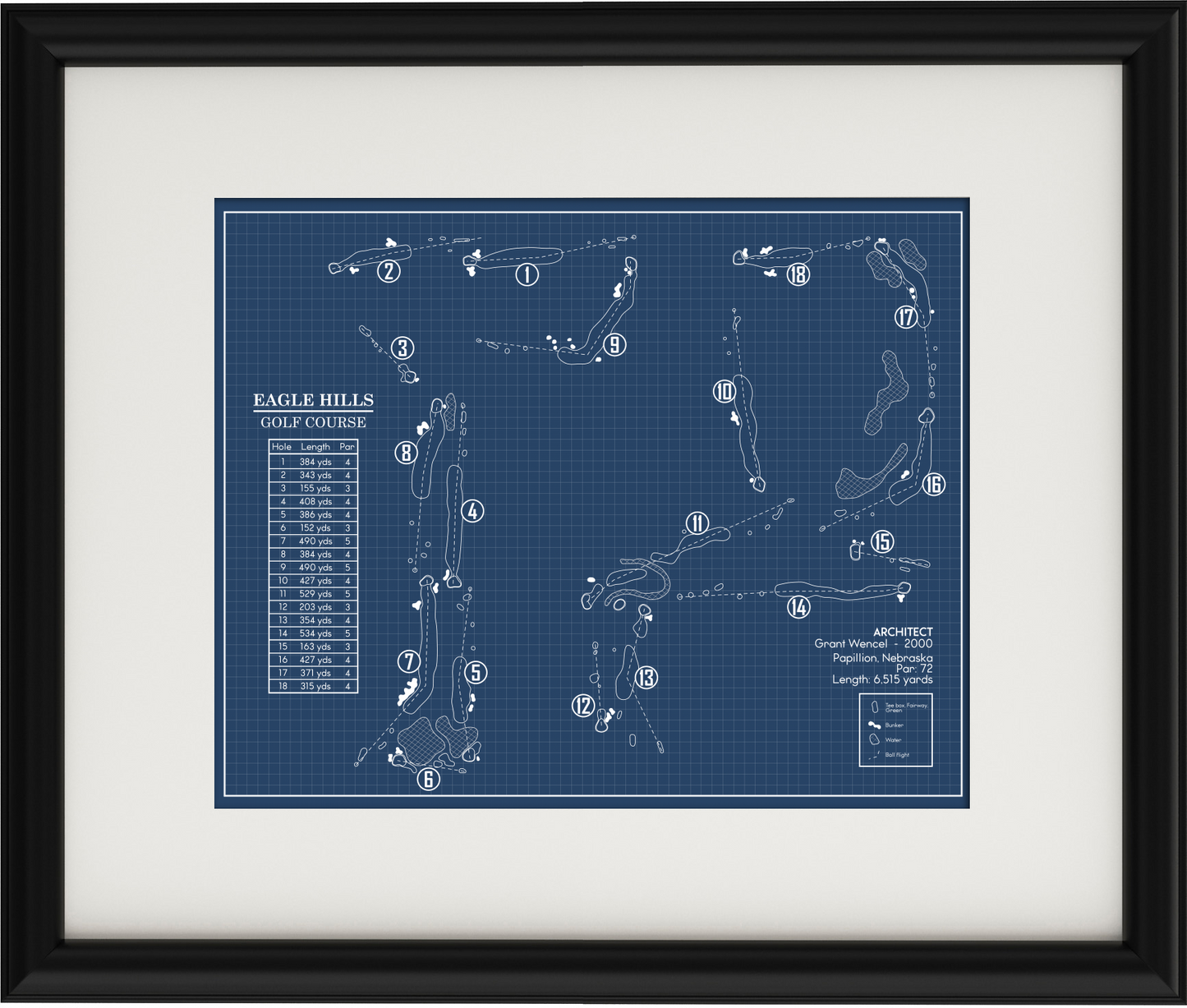 Eagle Hills Golf Course Blueprint (Print)