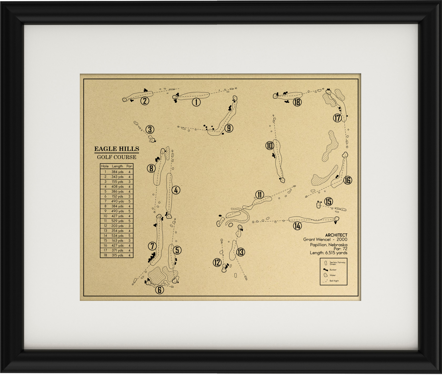 Eagle Hills Golf Course Outline (Print)
