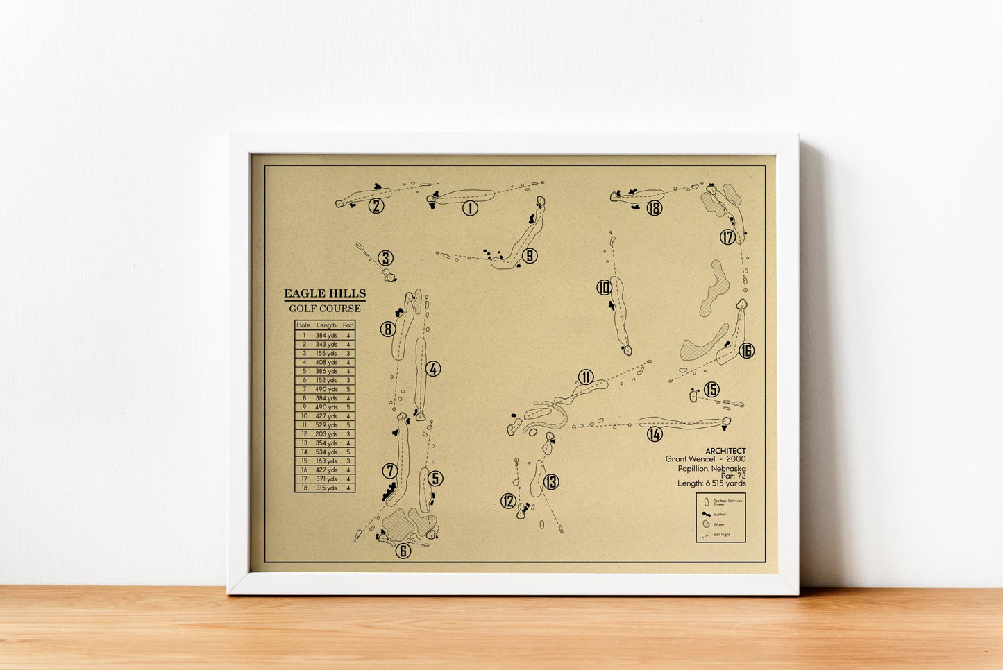 Eagle Hills Golf Course Outline (Print)