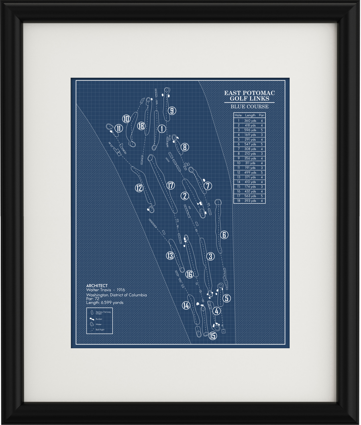 East Potomac Golf Links Blue Course Blueprint (Print)