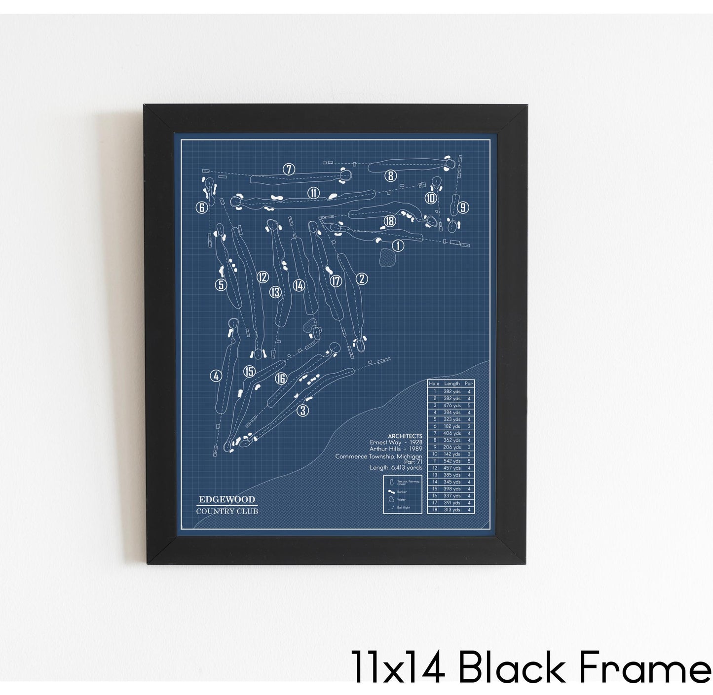 Edgewood Country Club Blueprint (Print)