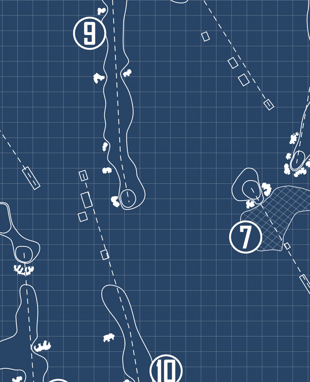 Flossmoor Golf Club Blueprint (Print)