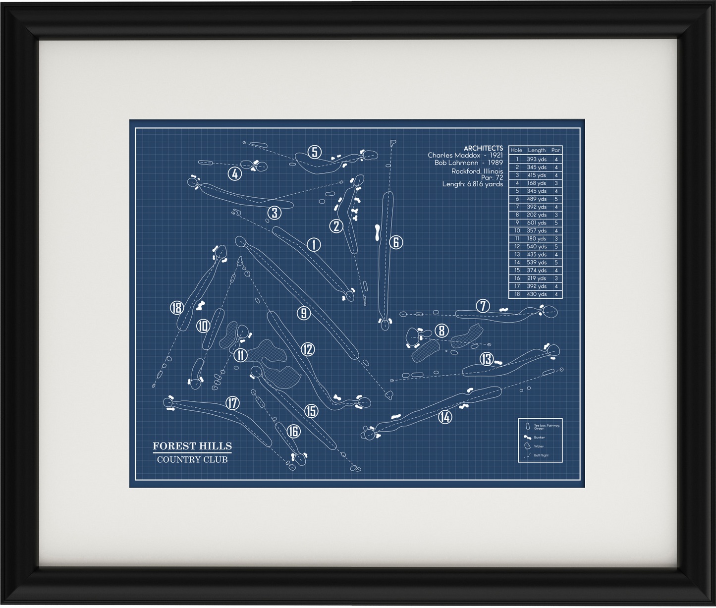 Forest Hills Country Club Blueprint (Print)