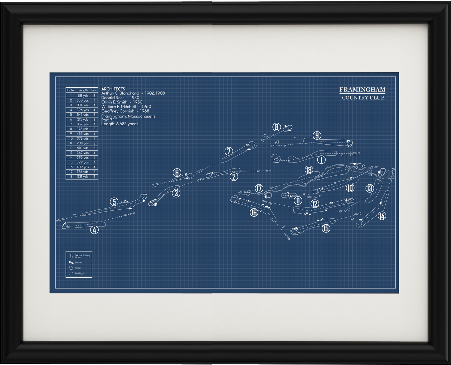 Framingham Country Club Blueprint (Print)