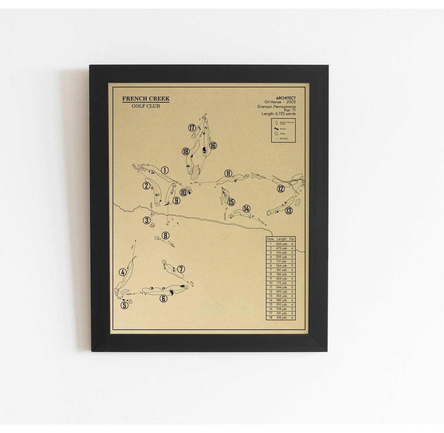 French Creek Golf Club Outline (Print)