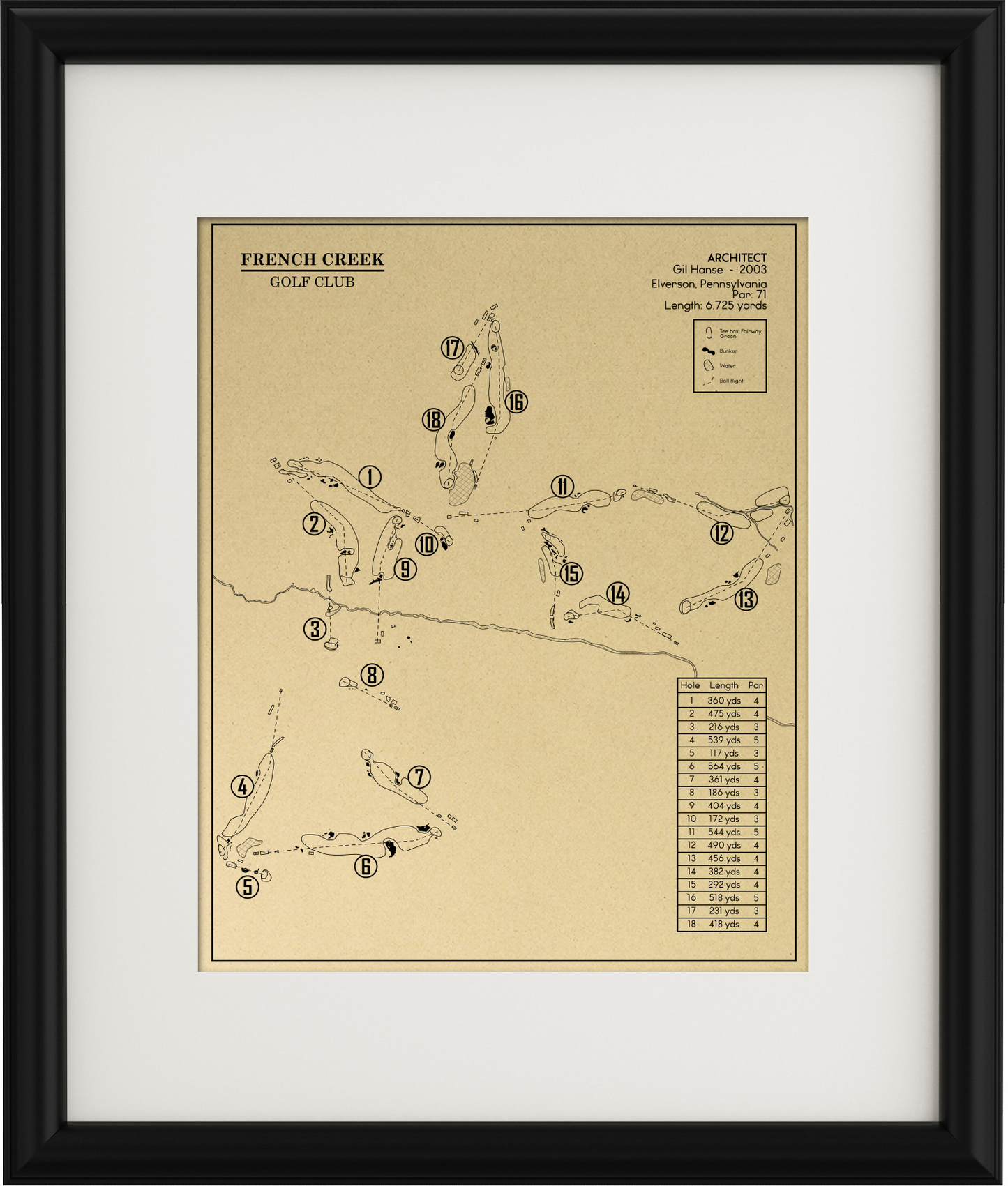 French Creek Golf Club Outline (Print)