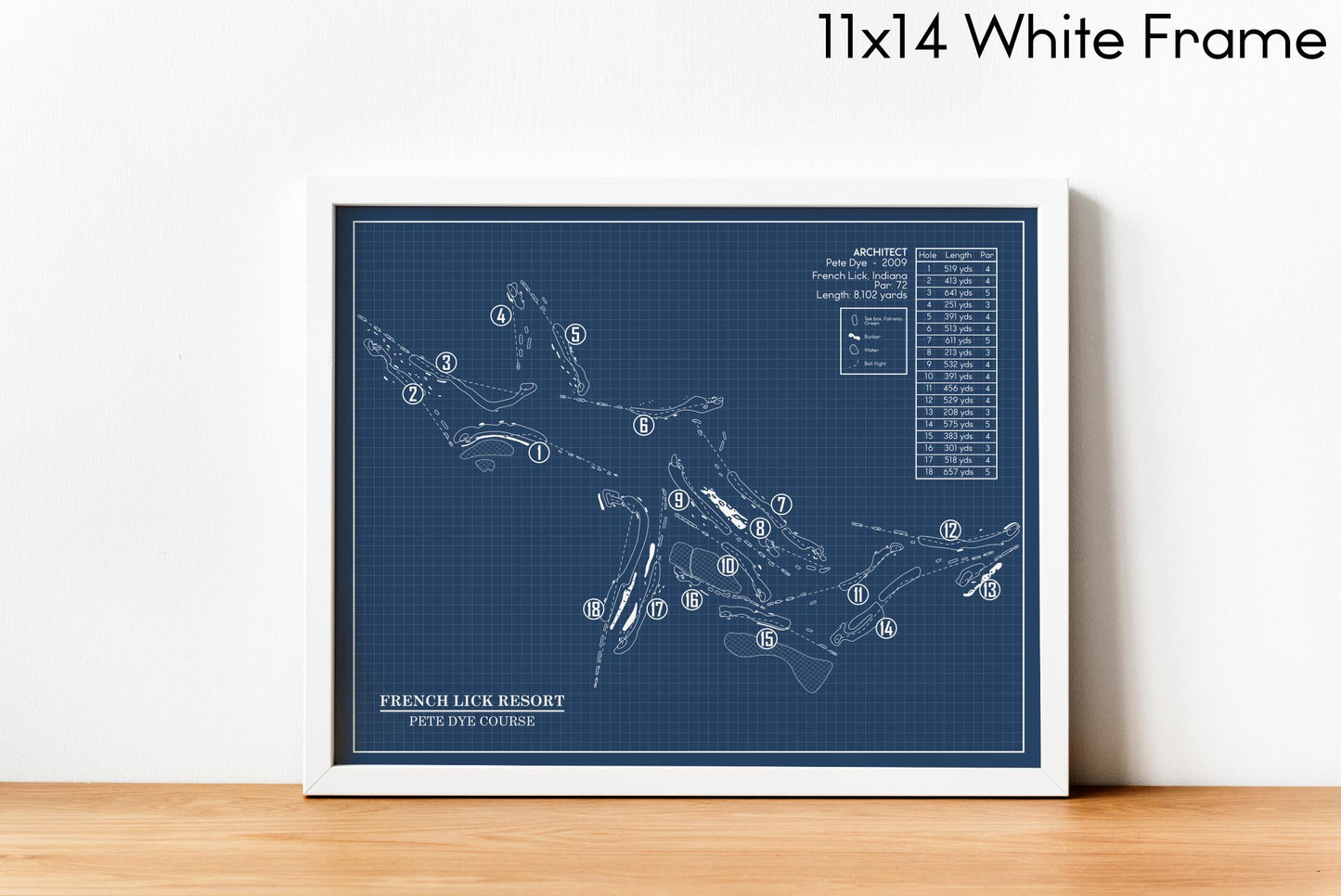 French Lick Resort Pete Dye Course Blueprint (Print)