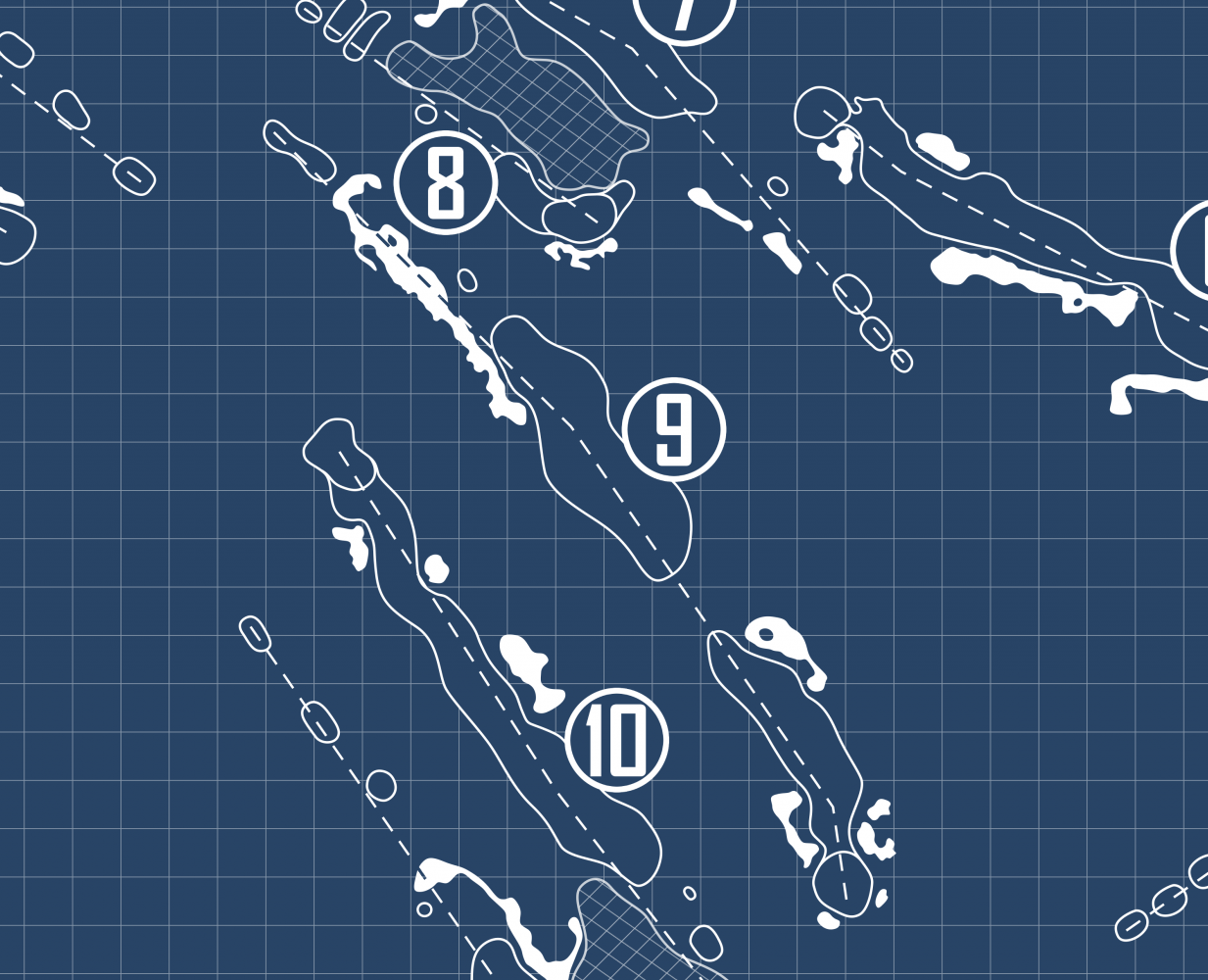 Galloway National Golf Club Blueprint (Print)