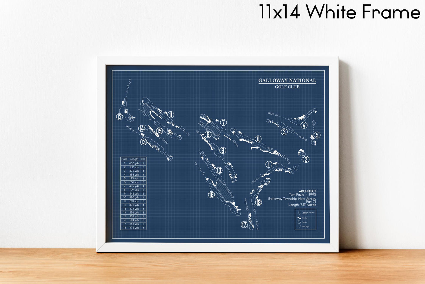 Galloway National Golf Club Blueprint (Print)