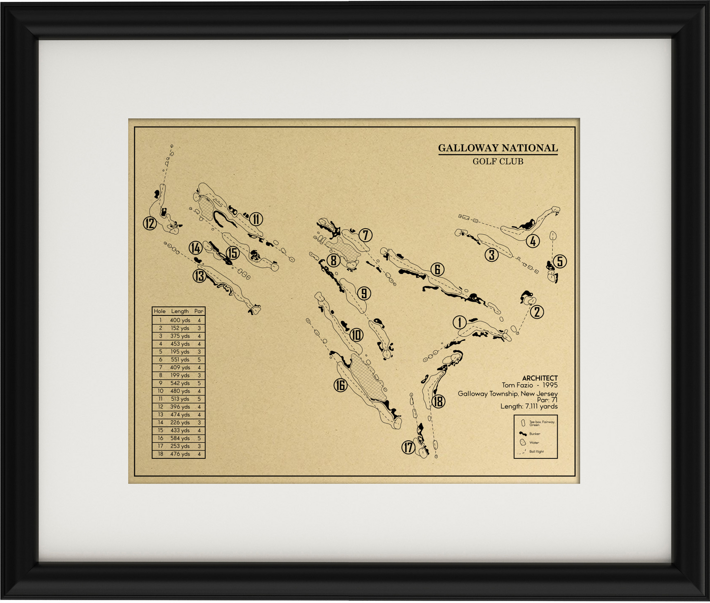 Galloway National Golf Club Outline (Print)