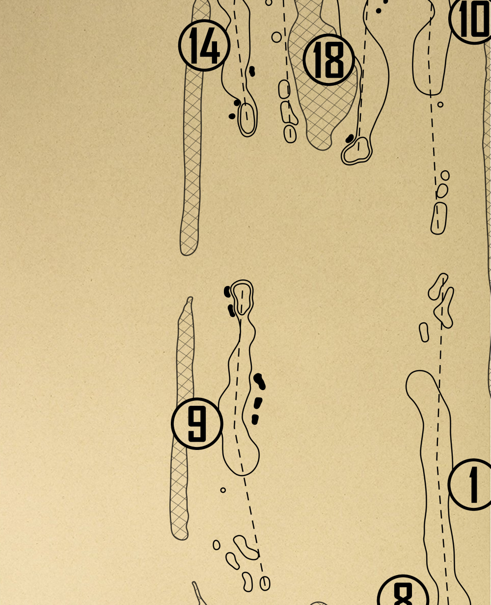 Gaylord Springs Golf Links Outline (Print)