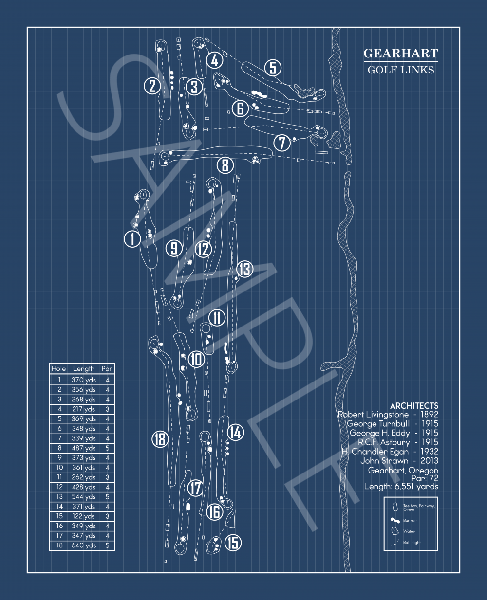 Gearhart Golf Links Blueprint (Print)