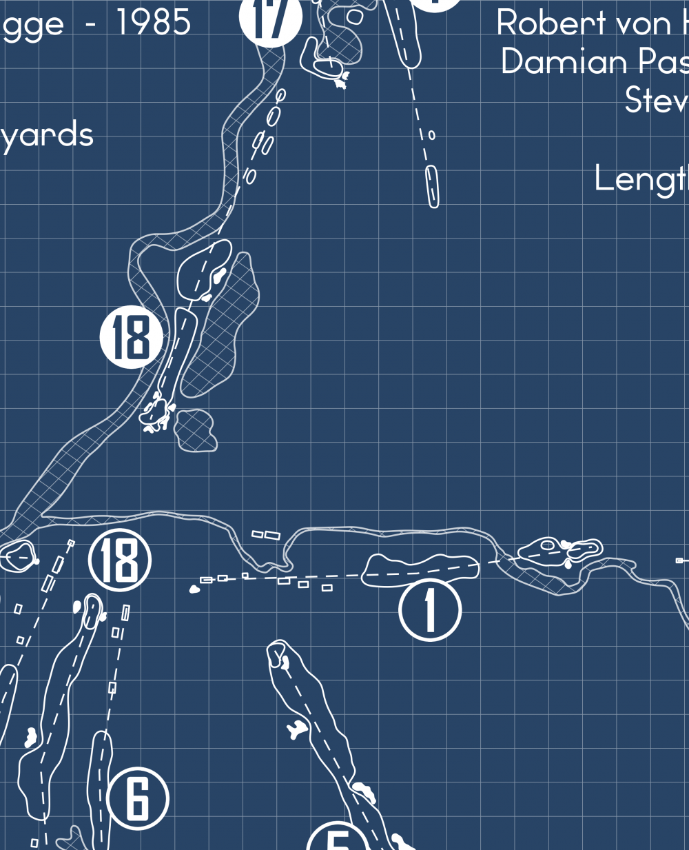 Gleneagles Country Club Blueprint (Print)