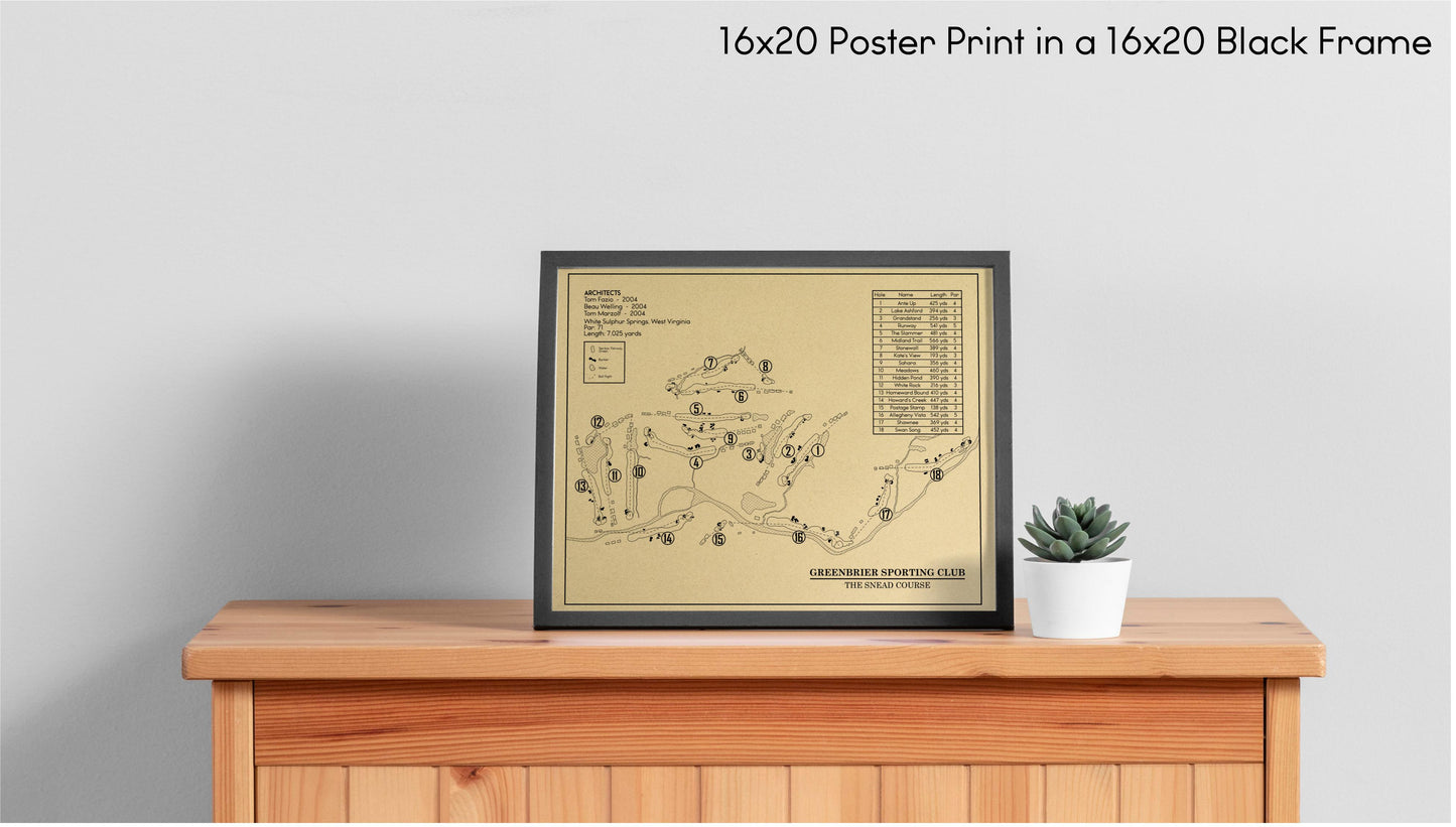 Greenbrier Sporting Club Snead Course Outline (Print)