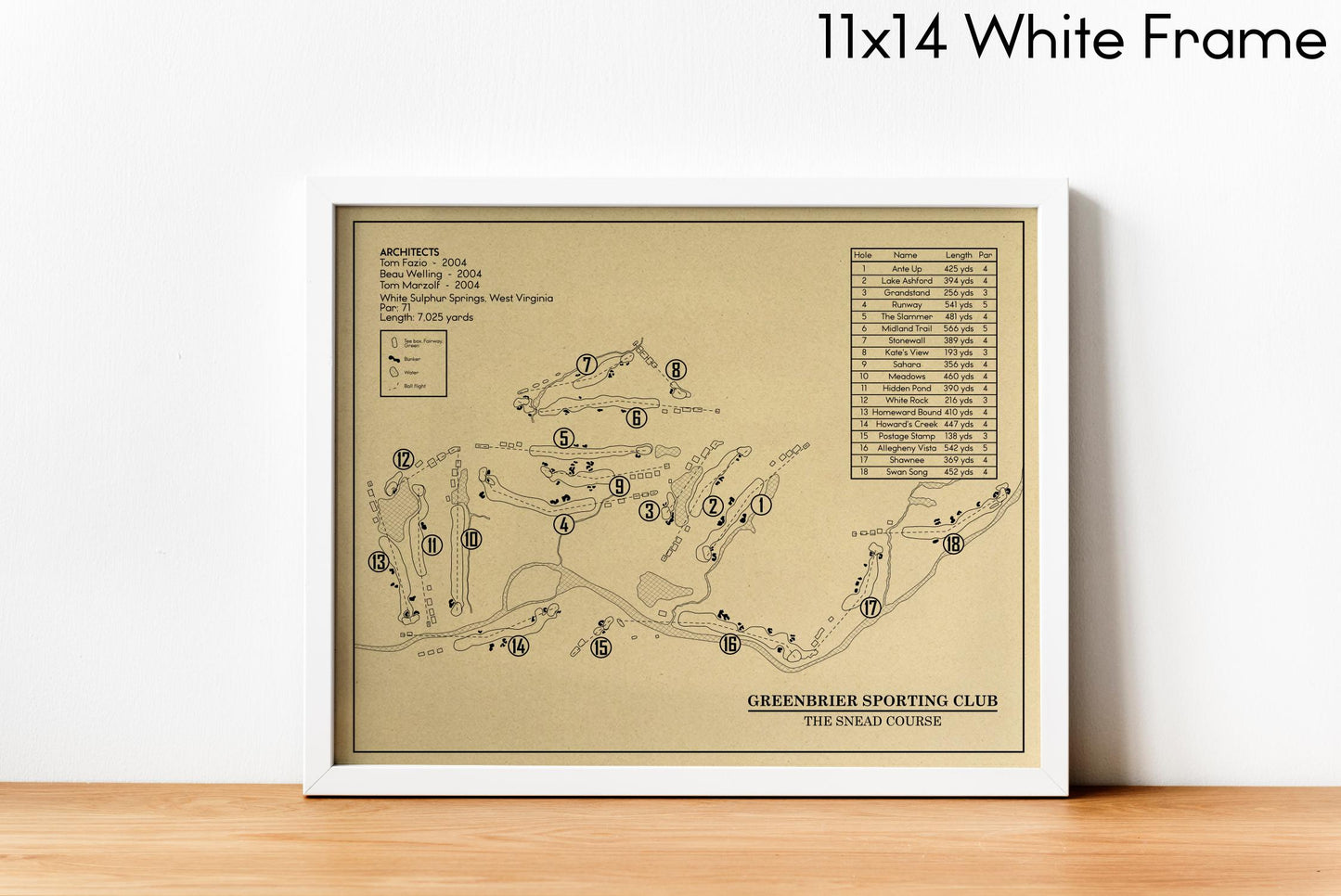 Greenbrier Sporting Club Snead Course Outline (Print)