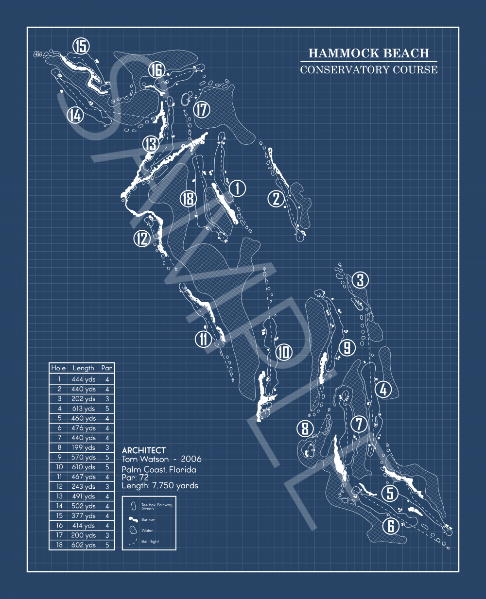 Hammock Beach Conservatory Course Blueprint (Print)