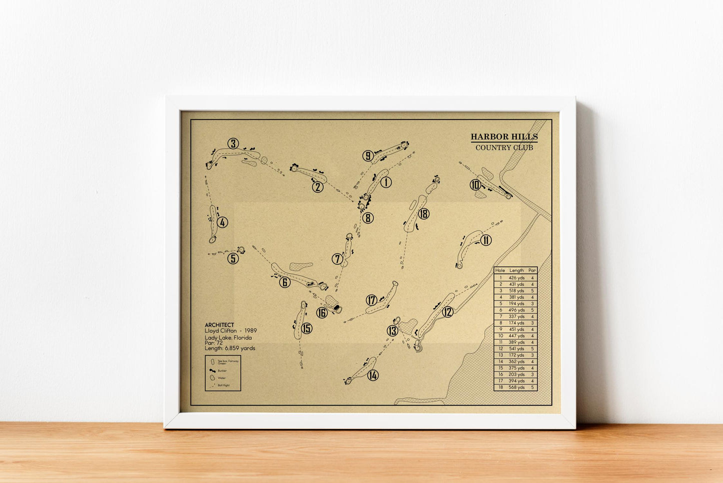 Harbor Hills Country Club Outline (Print)