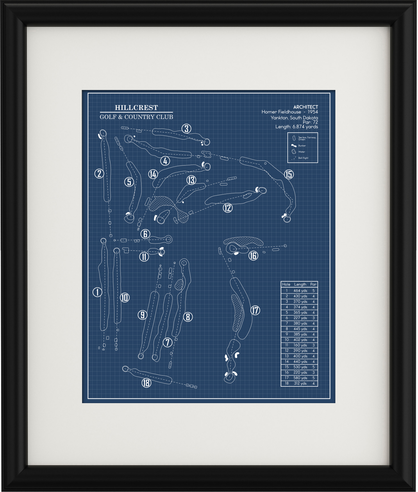 Hillcrest Golf & Country Club Blueprint (Print)
