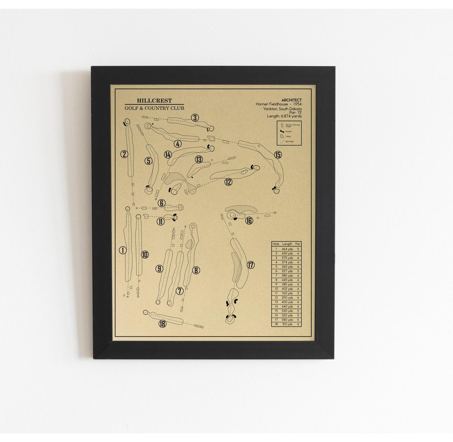 Hillcrest Golf & Country Club Outline (Print)