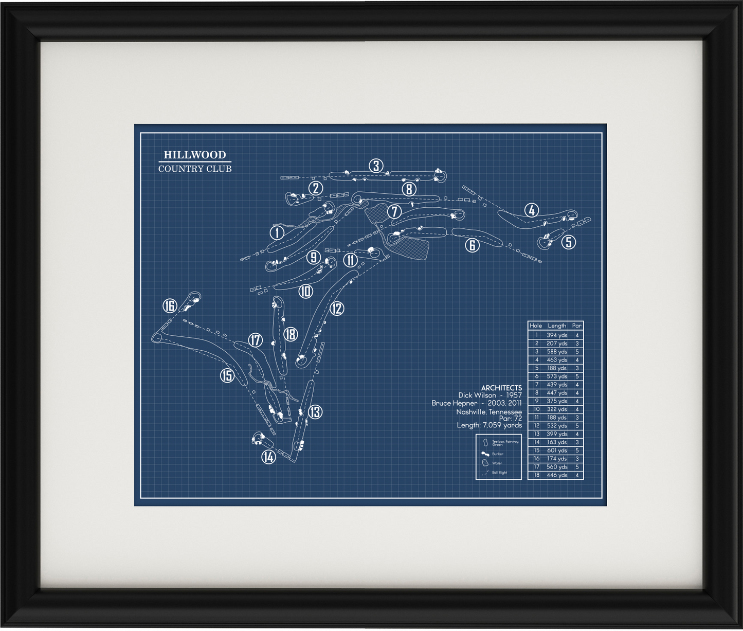 Hillwood Country Club Blueprint (Print)
