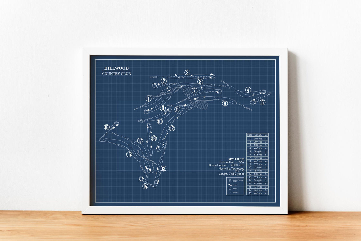 Hillwood Country Club Blueprint (Print)