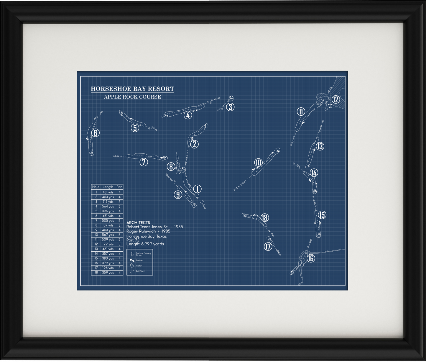 Horseshoe Bay Resort Apple Rock Course Blueprint (Print)