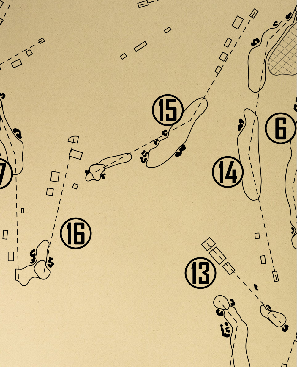 Hudson National Golf Club Outline (Print)