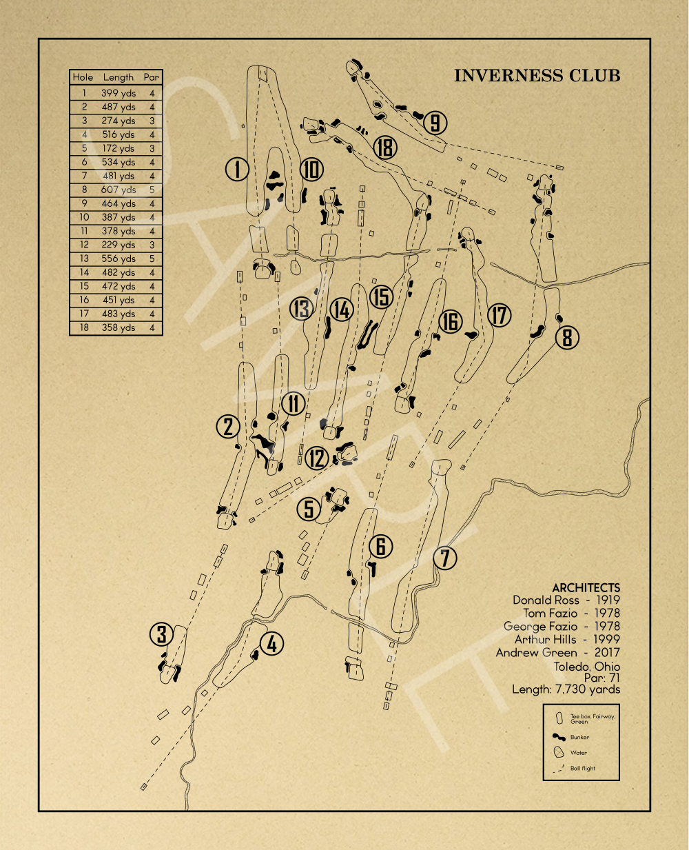 Inverness Club Outline (Print)