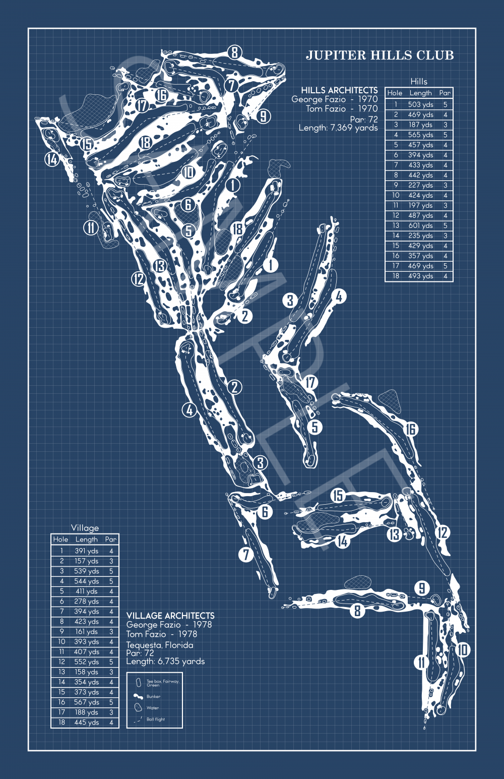 Jupiter Hills Club Blueprint (Print)