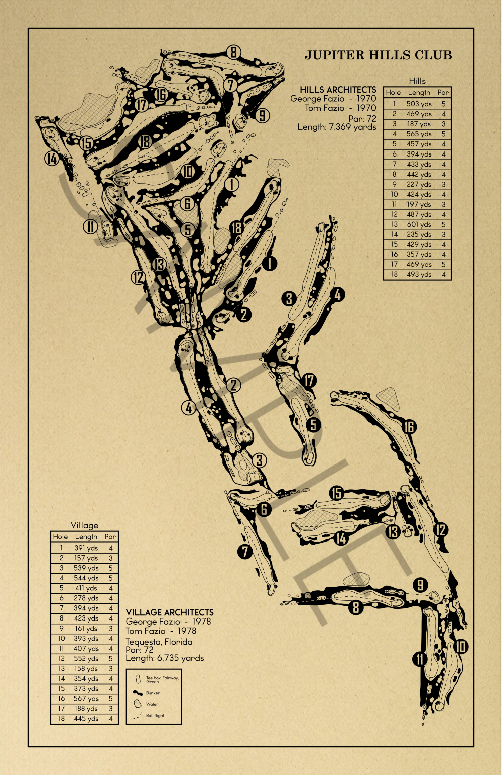 Jupiter Hills Club Outline (Print)