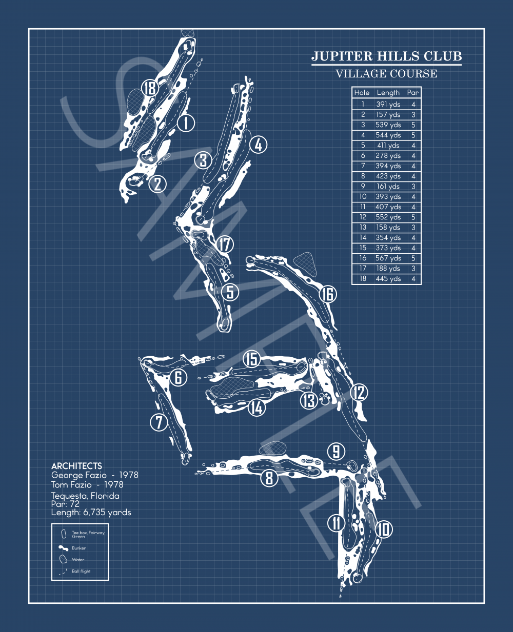 Jupiter Hills Club Village Course Blueprint (Print)