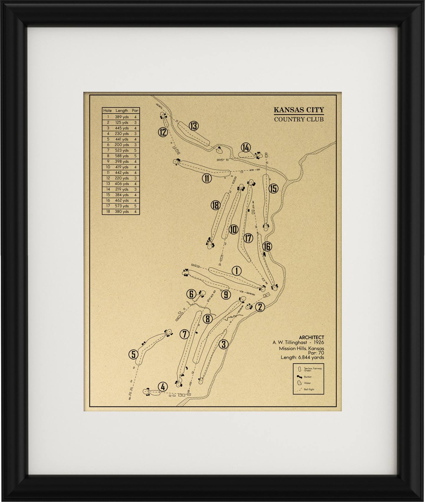 Kansas City Country Club Outline (Print)