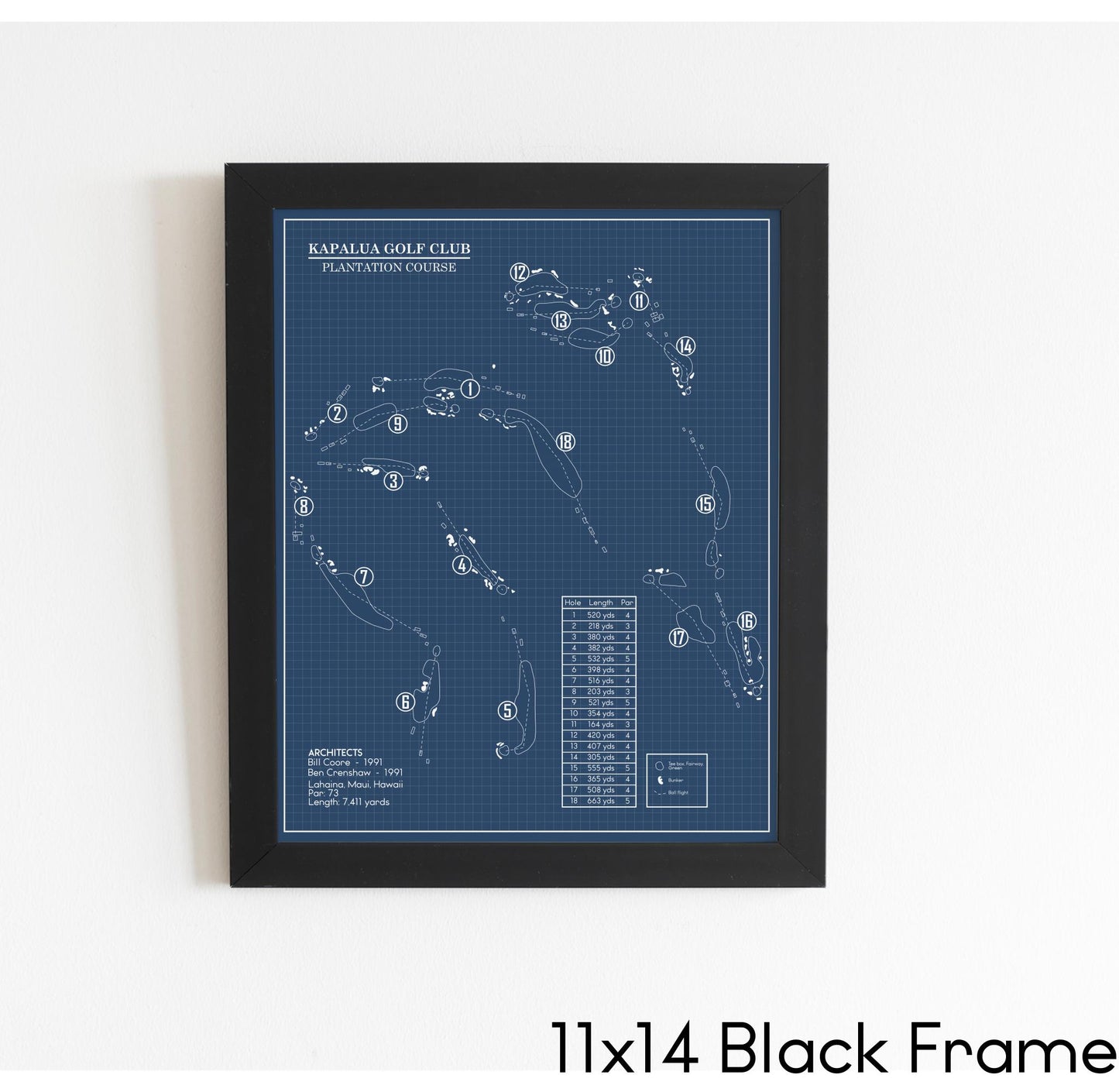Kapalua Golf Club - Plantation Course Blueprint (Print)