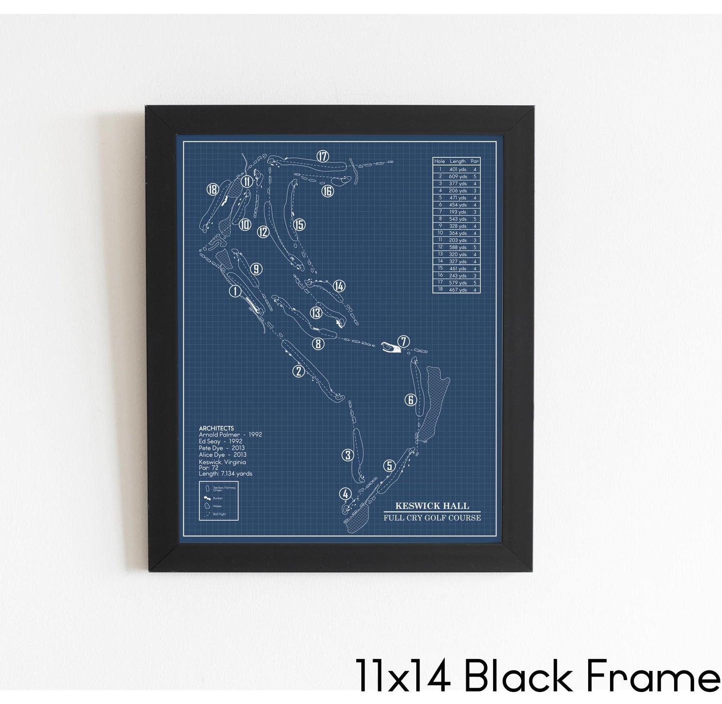 Full Cry Golf Course at Keswick Hall Blueprint (Print)