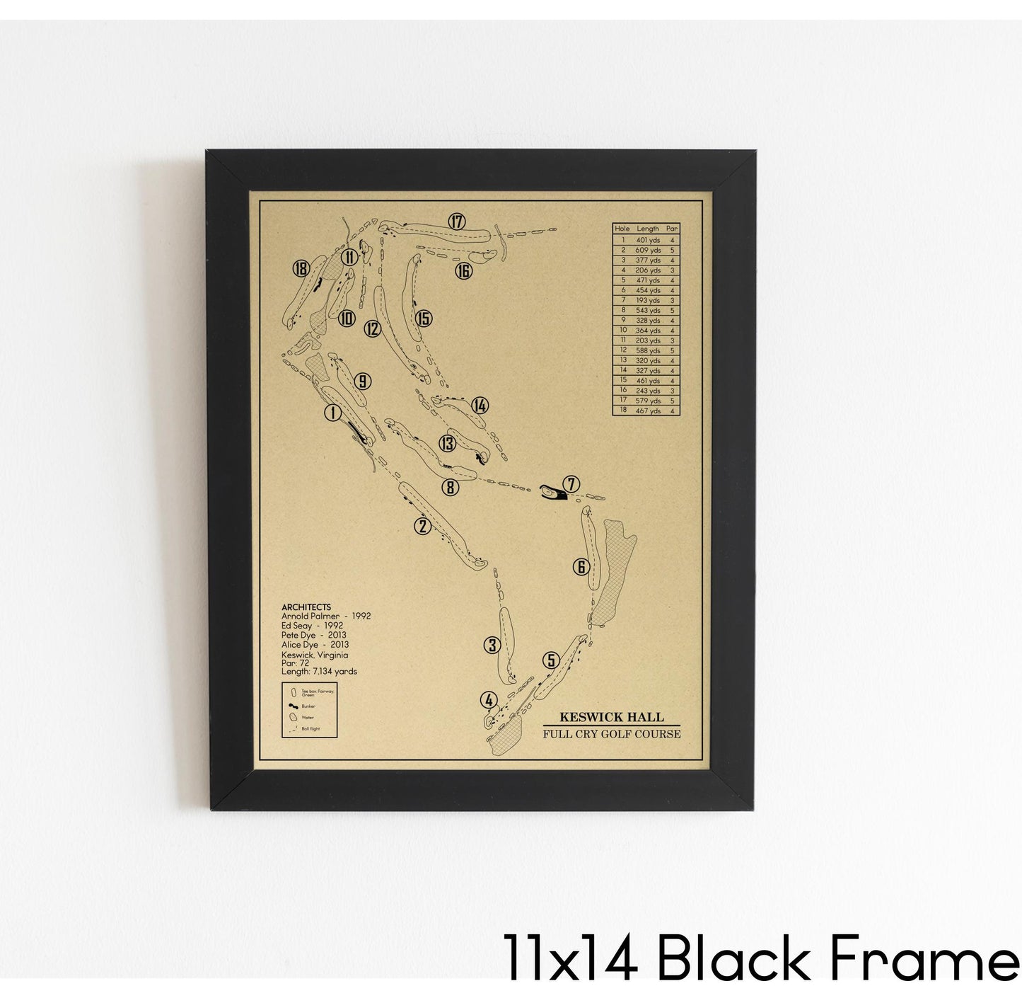 Full Cry Golf Course at Keswick Hall Outline (Print)