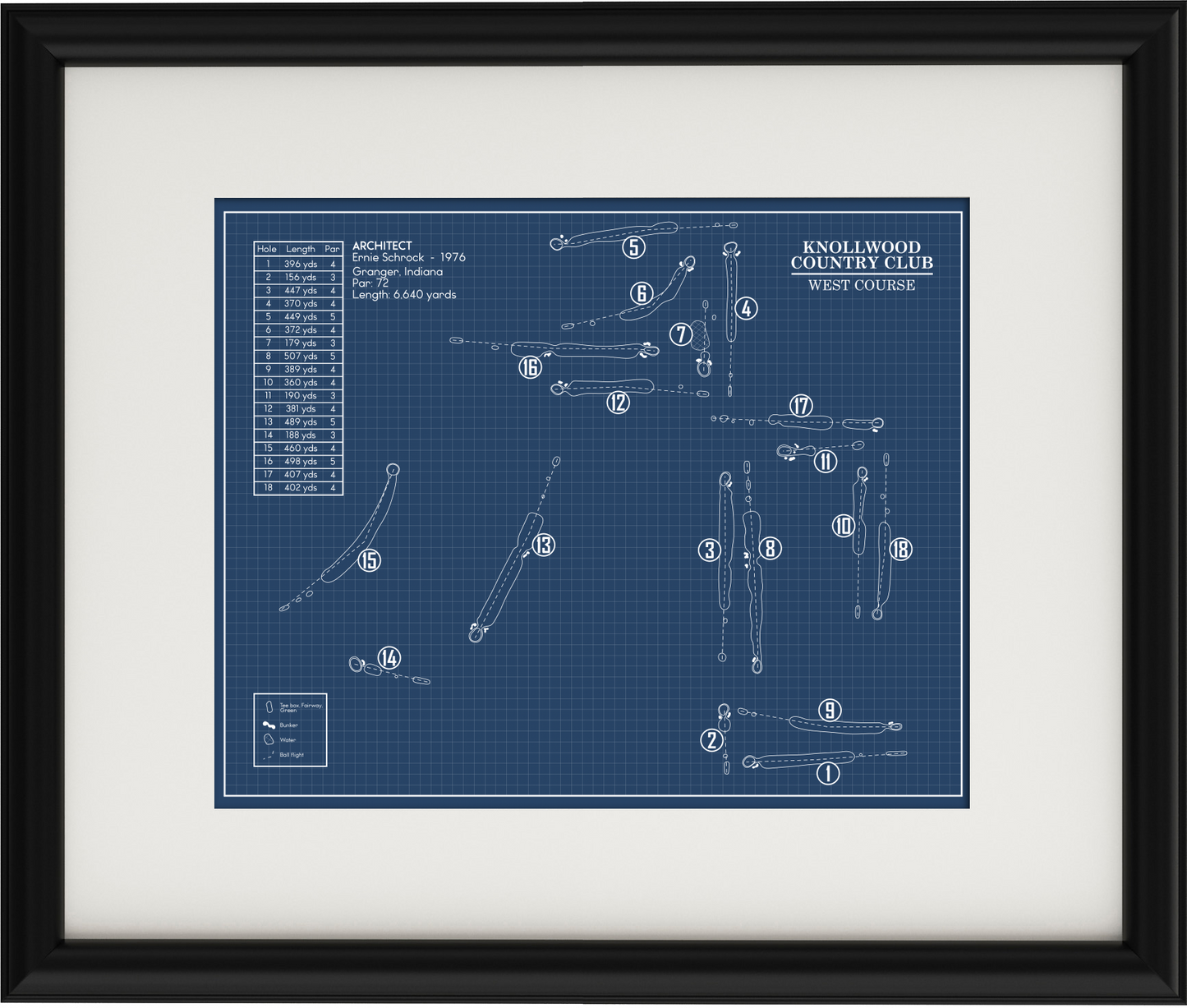 Knollwood Country Club West Course Blueprint (Print)