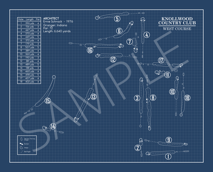 Knollwood Country Club West Course Blueprint (Print)