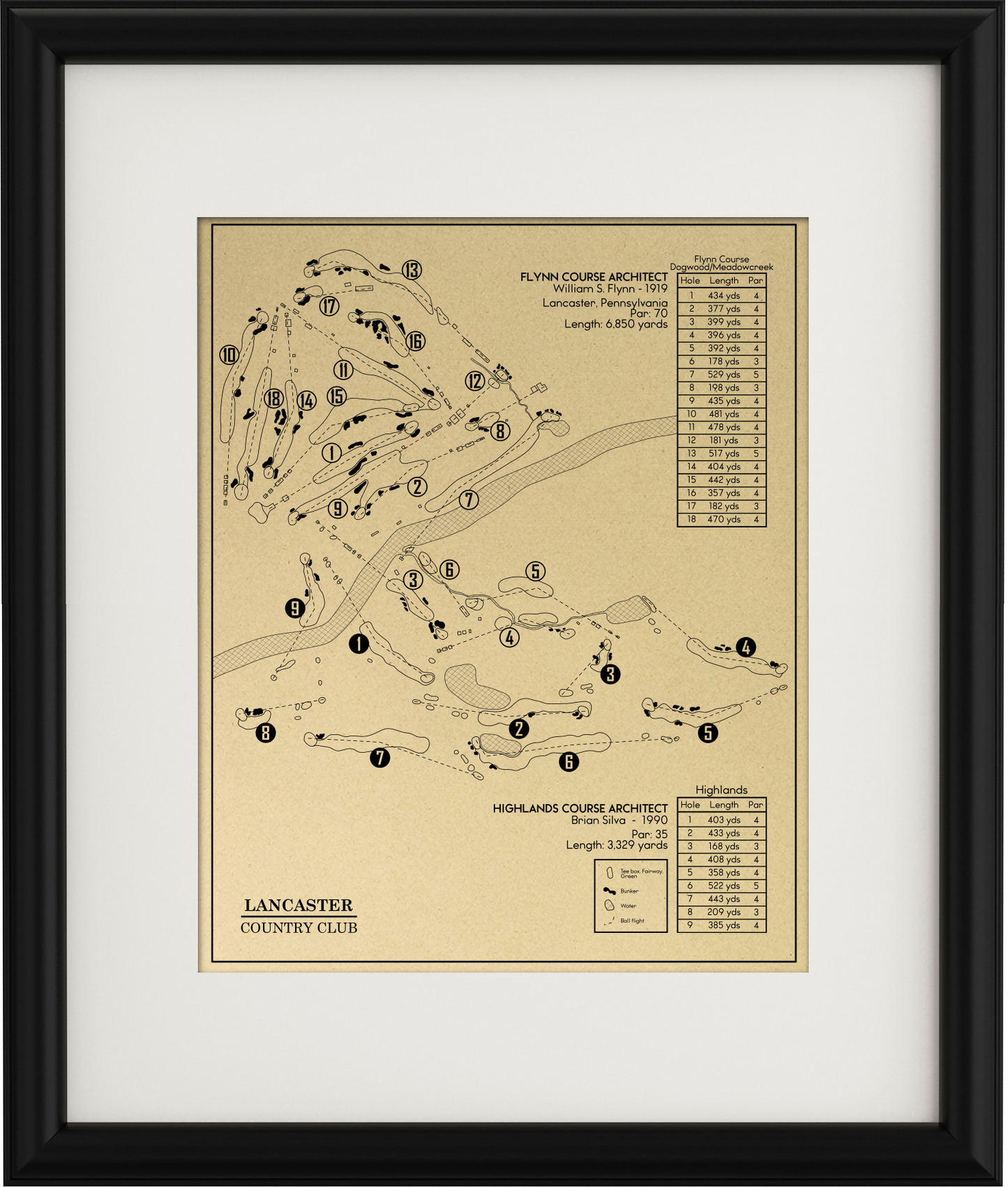 Lancaster Country Club Outline (Print)