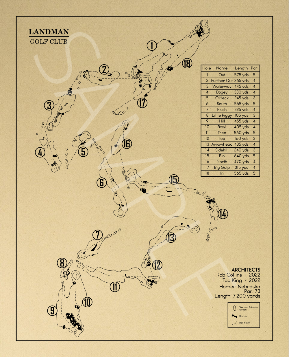 Landman Golf Club Outline (Print)