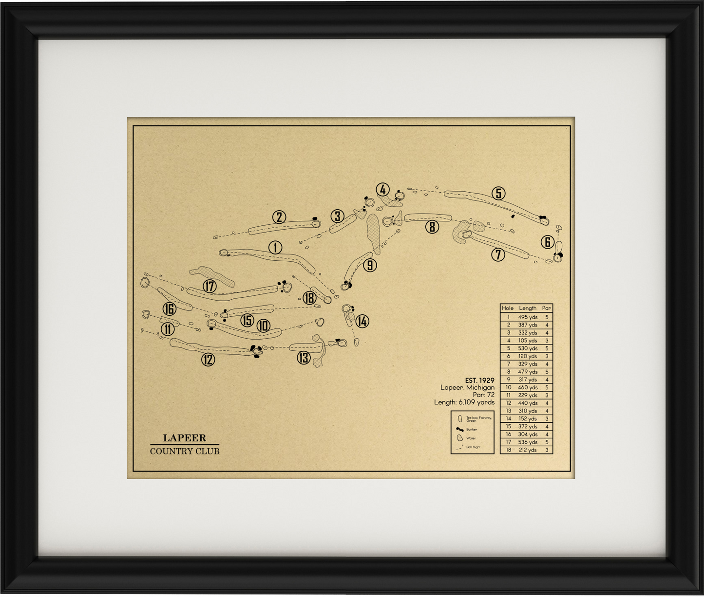 Lapeer Country Club Outline (Print)
