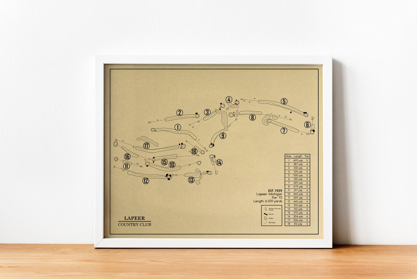 Lapeer Country Club Outline (Print)