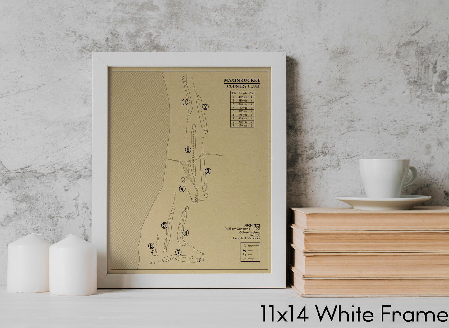 Maxinkuckee Country Club Outline (Print)