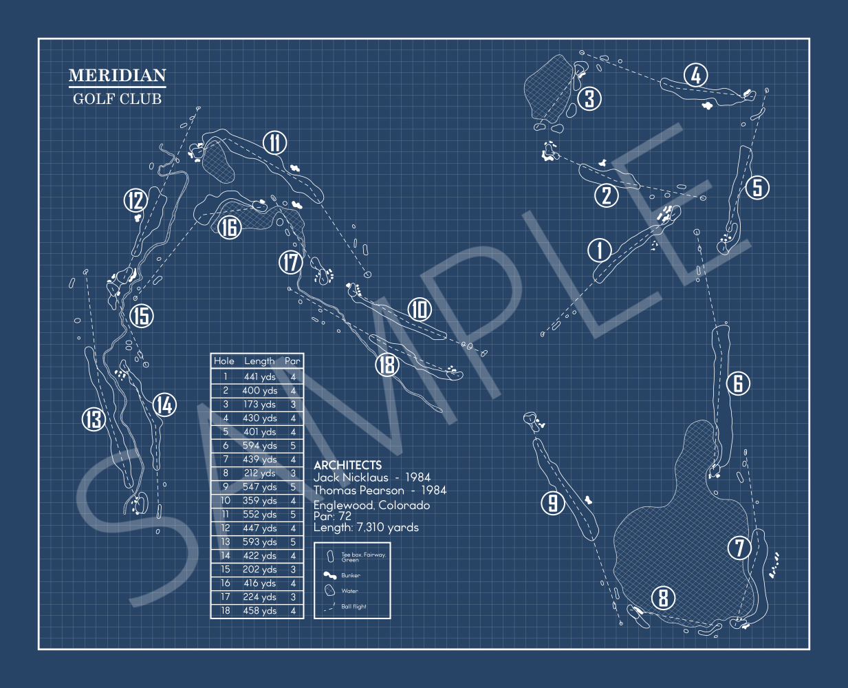 Meridian Golf Club Blueprint (Print)