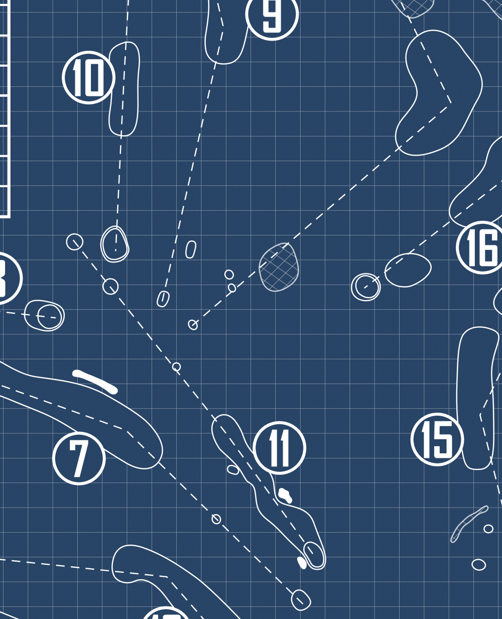 Methodist University Downback Golf Course Blueprint (Print)