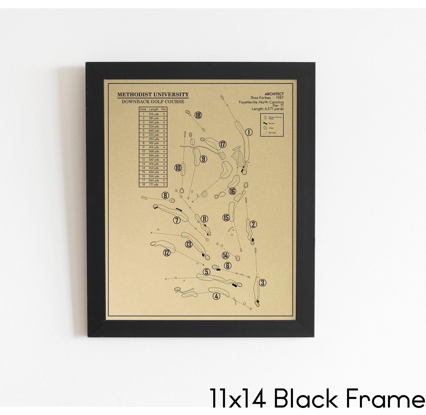 Methodist University Downback Golf Course Outline (Print)
