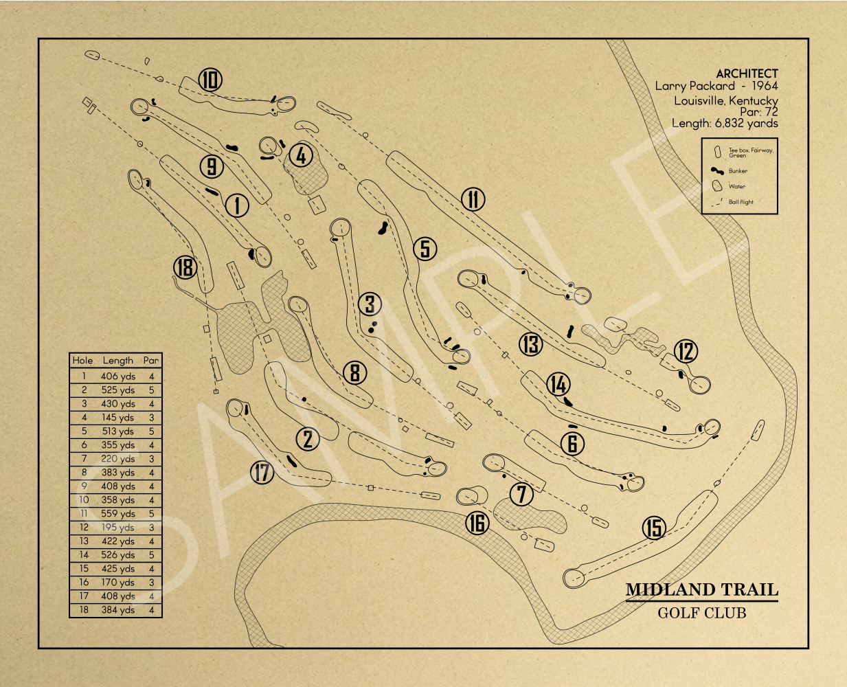 Midland Trail Golf Club Outline (Print)