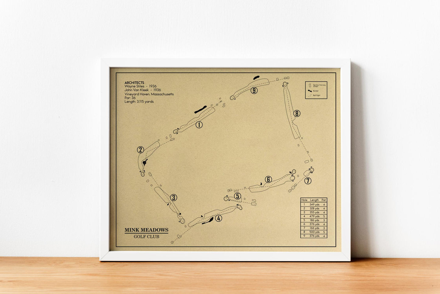 Mink Meadows Golf Club Outline (Print)