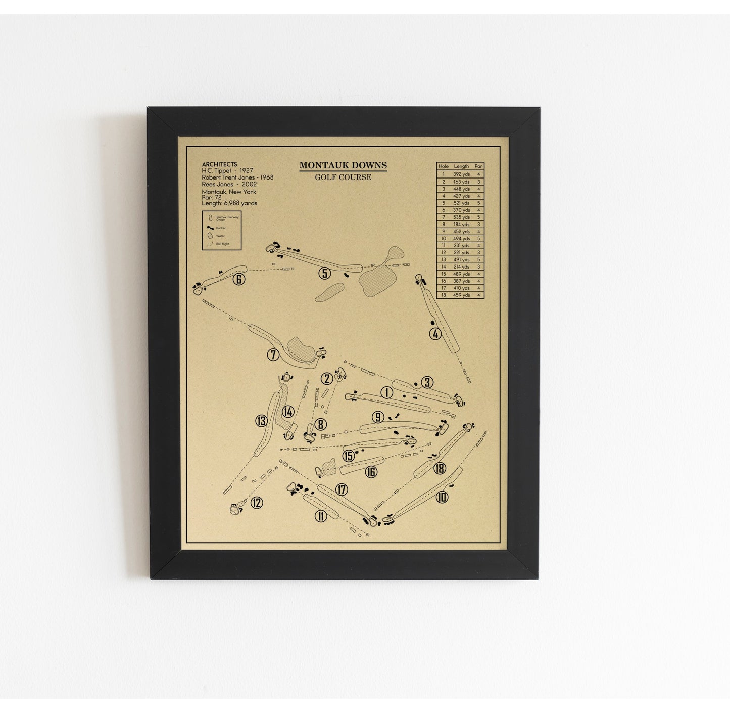 Montauk Downs Golf Course Outline (Print)