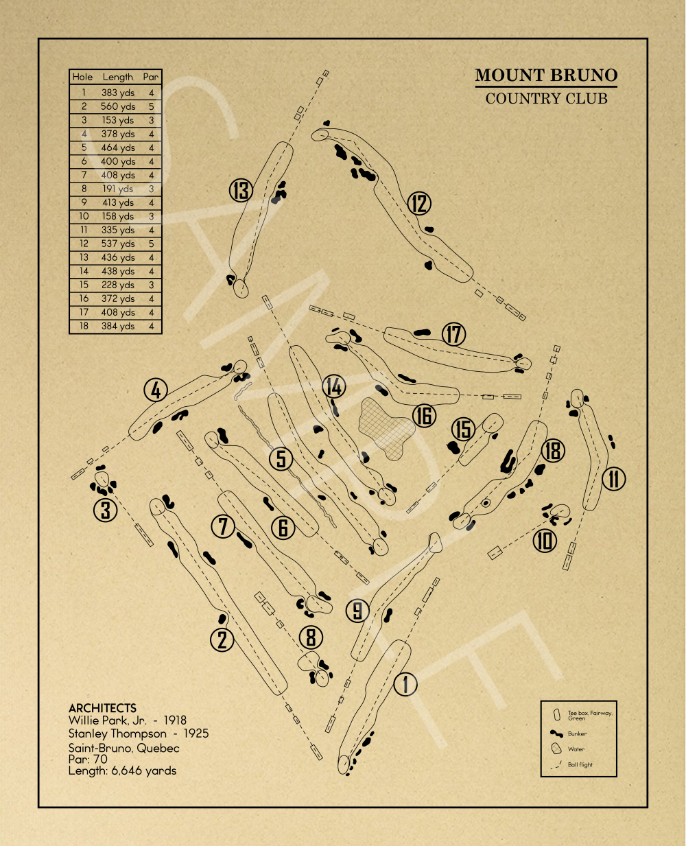 Mount Bruno Country Club Outline (Print)