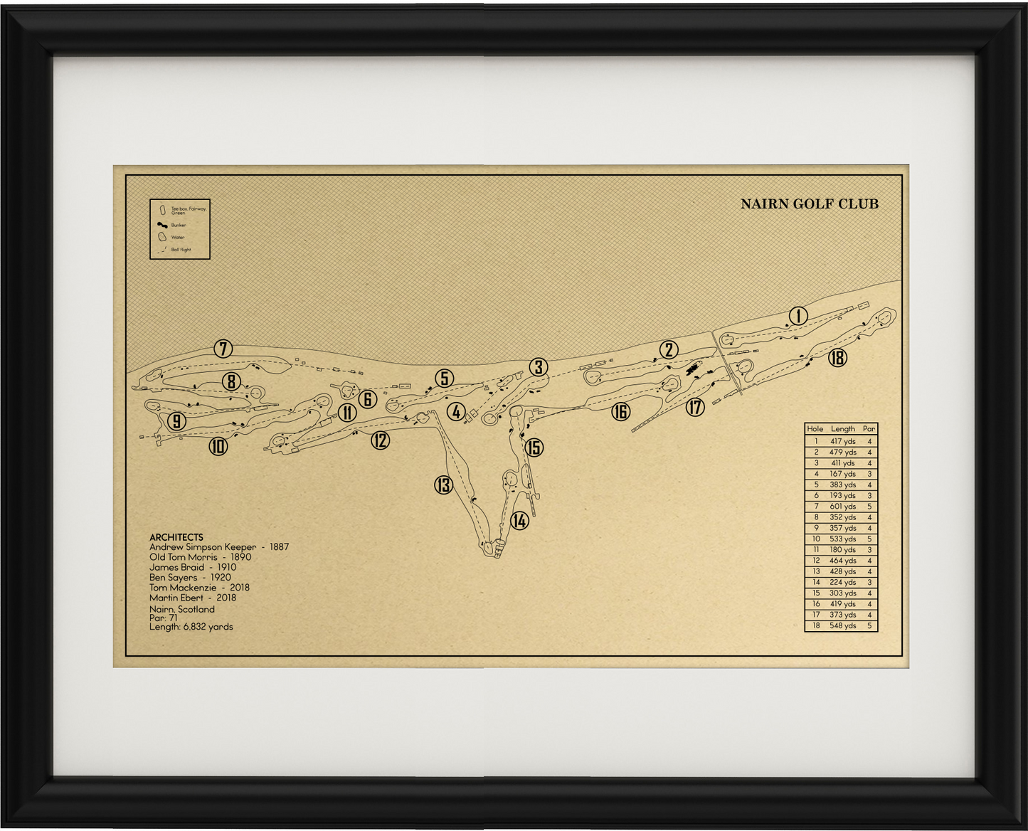 Nairn Golf Club Outline (Print)